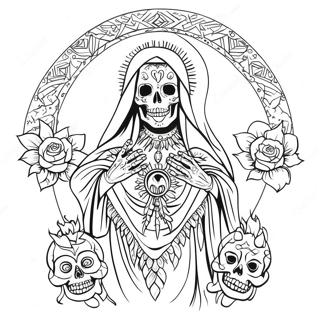 Santa Muerte Ausmalbild 46173-38454