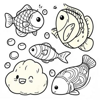 Buntes 5 Brote Und 2 Fische Szene Ausmalbild 46254-38527