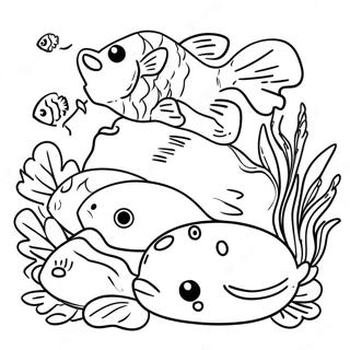 Buntes 5 Brote Und 2 Fische Szene Ausmalbild 46254-38528