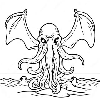 Cthulhu Der Aus Dem Ozean Auftaucht Ausmalbild 46304-38566