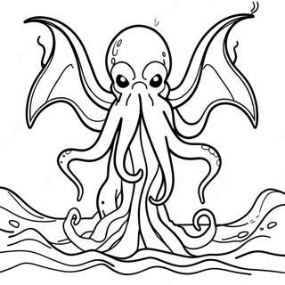 Cthulhu Der Aus Dem Ozean Auftaucht Ausmalbild 46304-38567