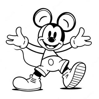 Mickey Mouse Tanzt In Bunten Shorts Ausmalbild 46584-38797