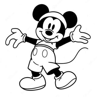 Mickey Mouse Tanzt In Bunten Shorts Ausmalbild 46584-38799