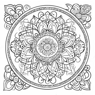 Einfaches Islamisches Kunst Mandala Ausmalbild 46613-38810