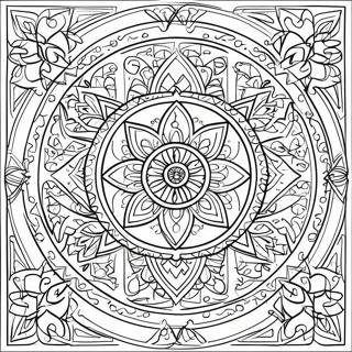 Einfaches Islamisches Kunst Mandala Ausmalbild 46613-38811