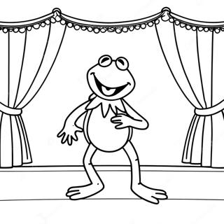 Kermit Der Frosch Singt Auf Der Buhne Ausmalbild 46754-38924