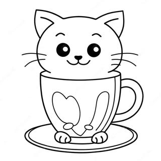 Katze In Tasse Ausmalbilder