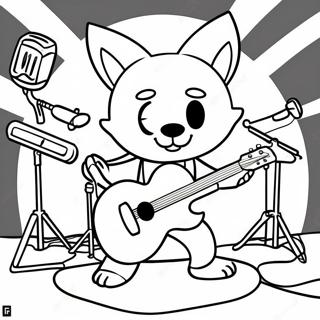 Aggretsuko In Einer Rockband Ausmalbild 47094-39189