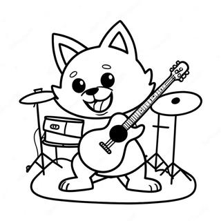 Aggretsuko In Einer Rockband Ausmalbild 47094-39191