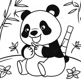 Susser Kawaii Panda Der Bambus Isst Ausmalbild 47474-39507