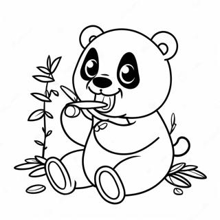 Susser Kawaii Panda Der Bambus Isst Ausmalbild 47474-39508