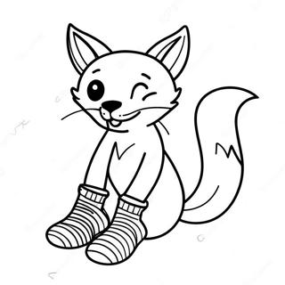 Verspielter Fuchs In Bunten Socken Ausmalbild 47805-39751