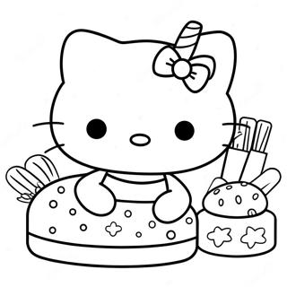 Hello Kitty Backen Von Leckereien Ausmalbild 47885-39814