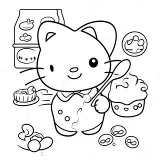 Hello Kitty Backen Von Leckereien Ausmalbild 47885-39815