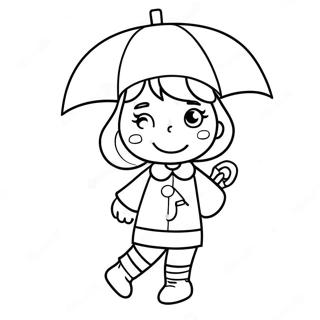 Annie Mit Einem Bunten Regenschirm Ausmalbild 47925-39851