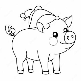 Weihnachts Schwein Ausmalbild 48514-40312