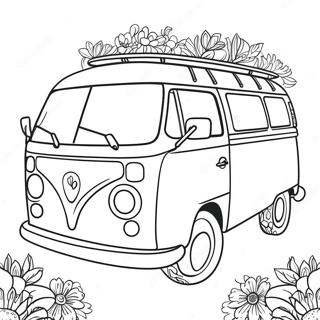 Bunter Hippie Van Mit Blumen Ausmalbild 48525-40319