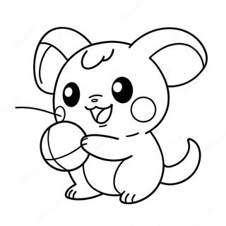 Niedliches Raichu Das Mit Ball Spielt Ausmalbild 4872-3917