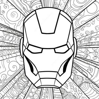 Detaillierte Iron Man Maske Ausmalbild 48925-40642