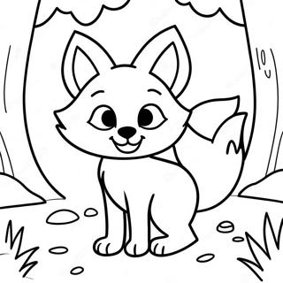 Niedlicher Cartoon Fuchs Im Wald Ausmalbild 48975-40684