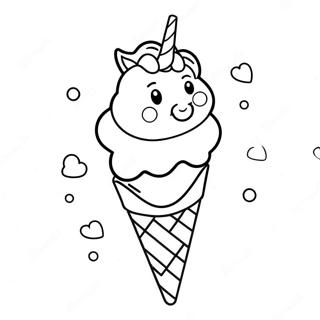 Einhorn Eiscreme Waffel Ausmalbild 48984-40687