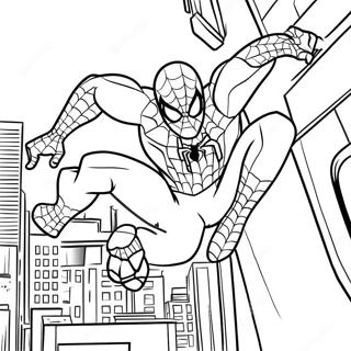 Spider Man Der Durch Die Stadt Schwingt Ausmalbild 49045-40738