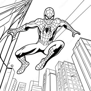 Spider Man Der Durch Die Stadt Schwingt Ausmalbild 49045-40740