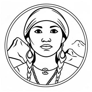 Mutige Sacagawea Mit Kompass Ausmalbild 49175-40841