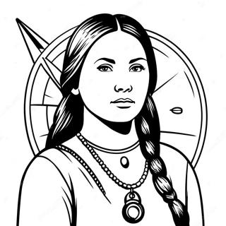 Mutige Sacagawea Mit Kompass Ausmalbild 49175-40842