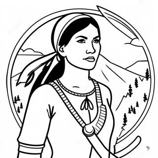 Mutige Sacagawea Mit Kompass Ausmalbild 49175-40843