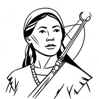 Mutige Sacagawea Mit Kompass Ausmalbild 49175-40844