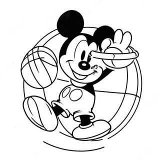 Mickey Mouse Macht Einen Dunk Ausmalbild 49355-40989