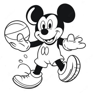 Mickey Mouse Macht Einen Dunk Ausmalbild 49355-40990