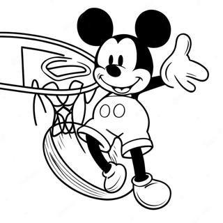 Mickey Mouse Macht Einen Dunk Ausmalbild 49355-40991