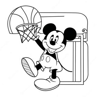 Mickey Mouse Macht Einen Dunk Ausmalbild 49355-40992