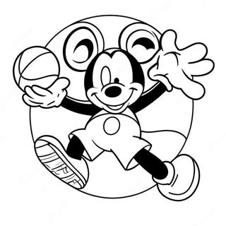 Mickey Mouse Macht Einen Dunk Ausmalbild 49355-41186