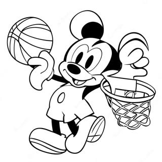 Mickey Mouse Macht Einen Dunk Ausmalbild 49355-41187