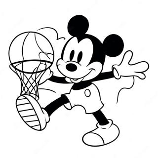 Mickey Mouse Macht Einen Dunk Ausmalbild 49355 41188