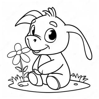 Susser Baby Eeyore Mit Blumen Ausmalbild 49745-41521