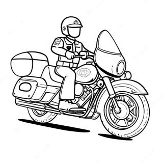 Cooles Polizei Motorrad In Aktion Ausmalbild 50085-41768