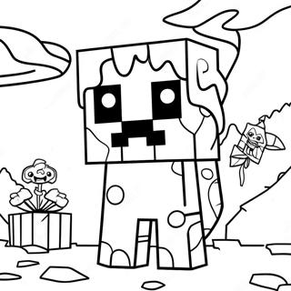 Minecraft Weihnachtsmann Creeper Ausmalbild 50115-41809