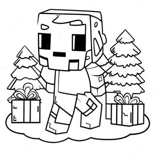 Minecraft Weihnachtsmann Creeper Ausmalbild 50115-41812