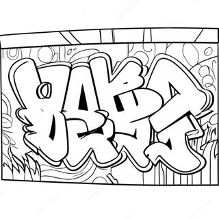 Buntes Hip Hop Graffiti Wand Ausmalbild 50195-41857