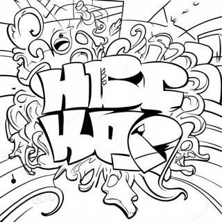 Buntes Hip Hop Graffiti Wand Ausmalbild 50195-41860