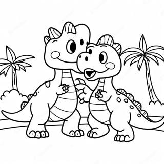 Dinosaurier Kampf Ausmalbild 50364-41990