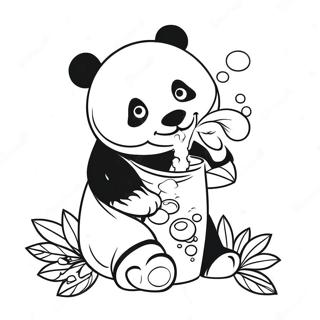 Panda Trinkt Boba Ausmalbilder