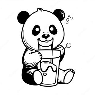 Panda Der Boba Trinkt Ausmalbild 50384-42010