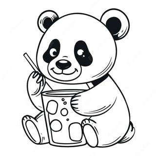 Panda Der Boba Trinkt Ausmalbild 50384-42011