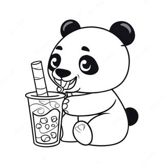 Panda Der Boba Trinkt Ausmalbild 50384-42012