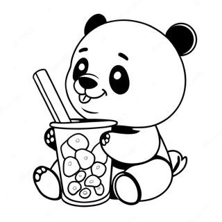 Susser Panda Der Boba Geniesst Ausmalbild 50385-42007